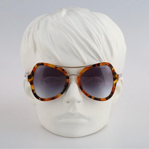 NEW Prada Spotted Havana Tortoise Butterfly Blue Gradient Sunglasses - Picture 8 of 10